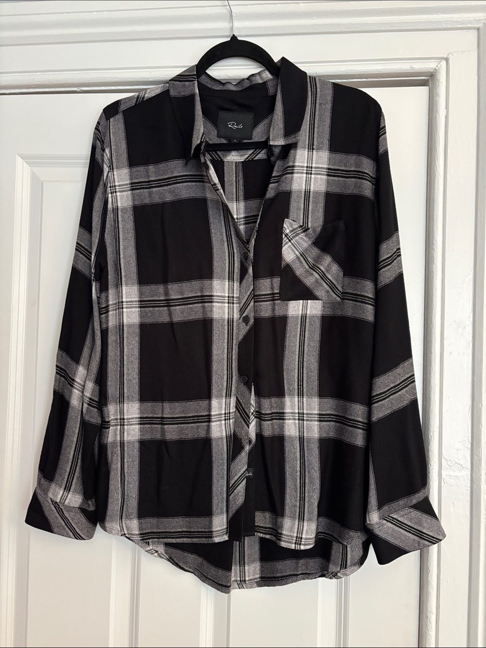 Rails Black and Gray Plaid Button-Down Shirt